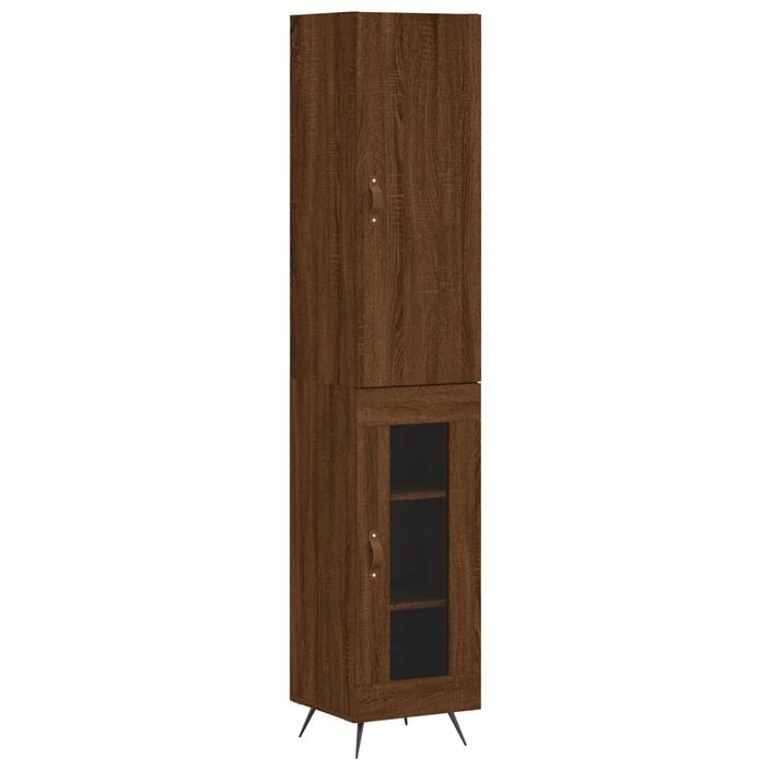 Buffet haut Chêne marron 34,5x34x180 cm Bois d'ingénierie - Photo n°1