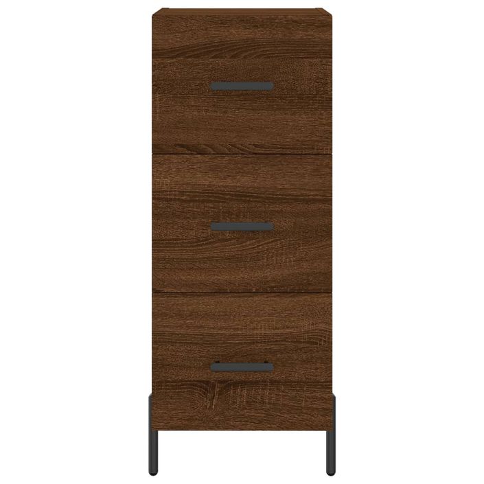 Buffet haut Chêne marron 34,5x34x180 cm Bois d'ingénierie - Photo n°6