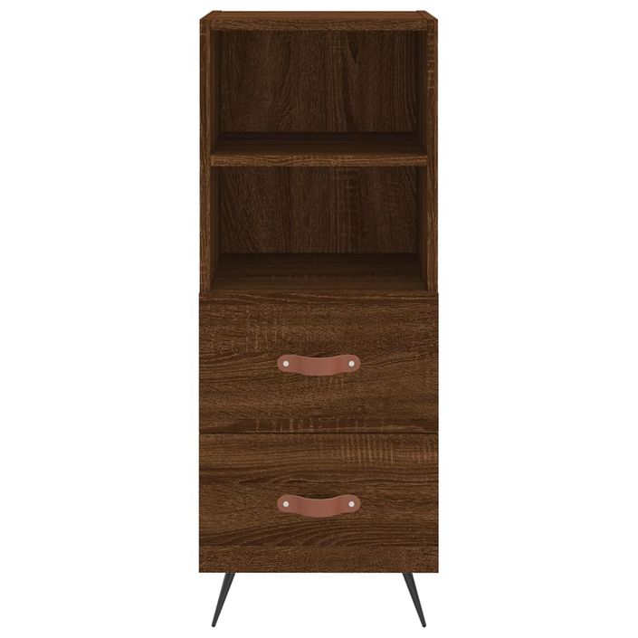 Buffet haut Chêne marron 34,5x34x180 cm Bois d'ingénierie - Photo n°6