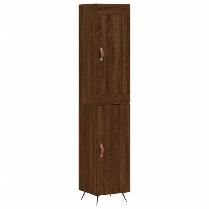 Buffet haut Chêne marron 34,5x34x180 cm Bois d'ingénierie - Photo n°1