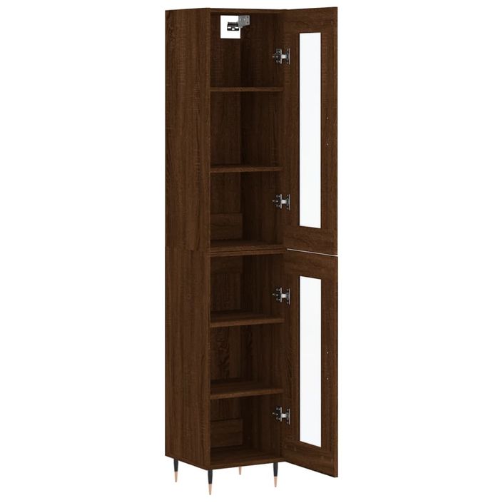 Buffet haut Chêne marron 34,5x34x180 cm Bois d'ingénierie - Photo n°4