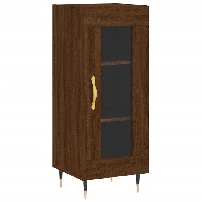 Buffet haut Chêne marron 34,5x34x180 cm Bois d'ingénierie - Photo n°7