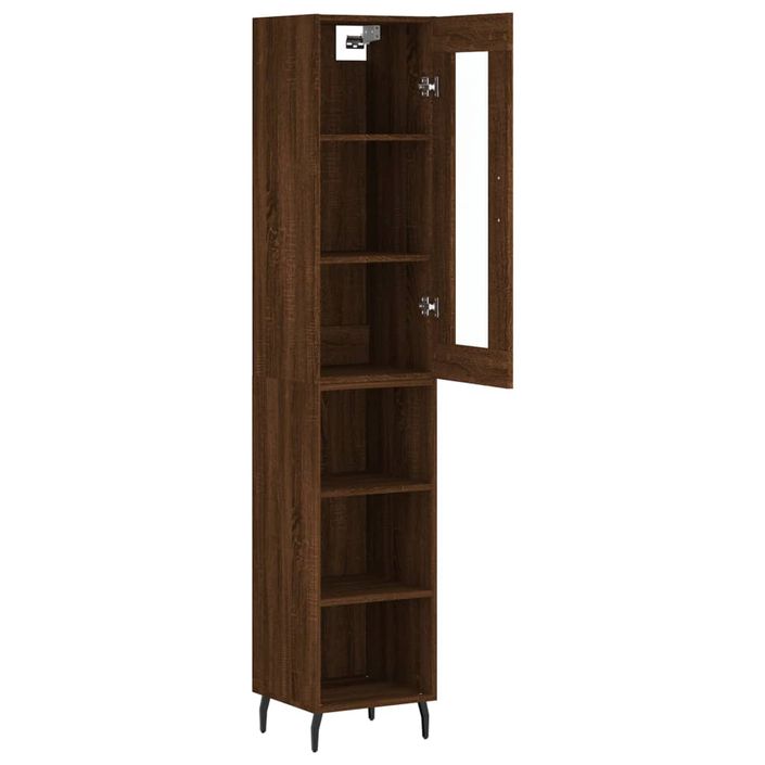 Buffet haut Chêne marron 34,5x34x180 cm Bois d'ingénierie - Photo n°4