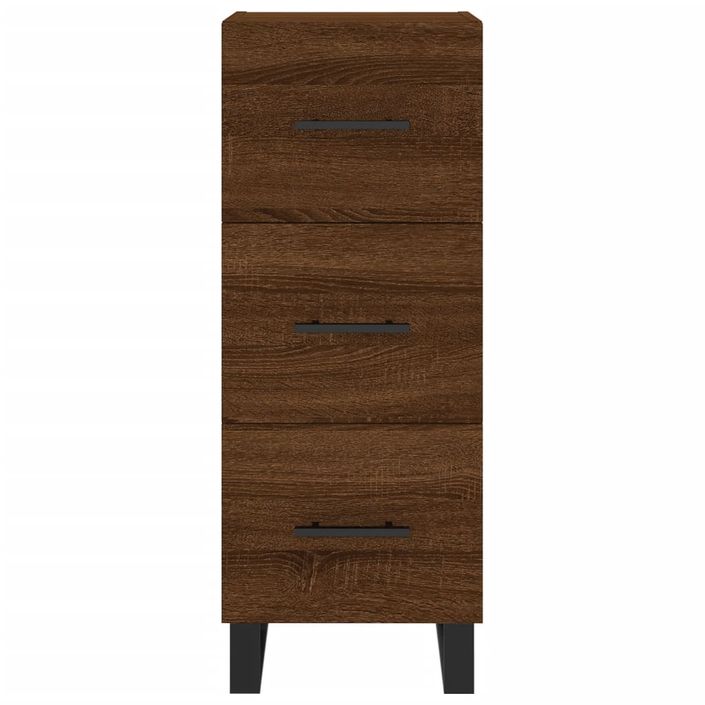 Buffet haut Chêne marron 34,5x34x180 cm Bois d'ingénierie - Photo n°6