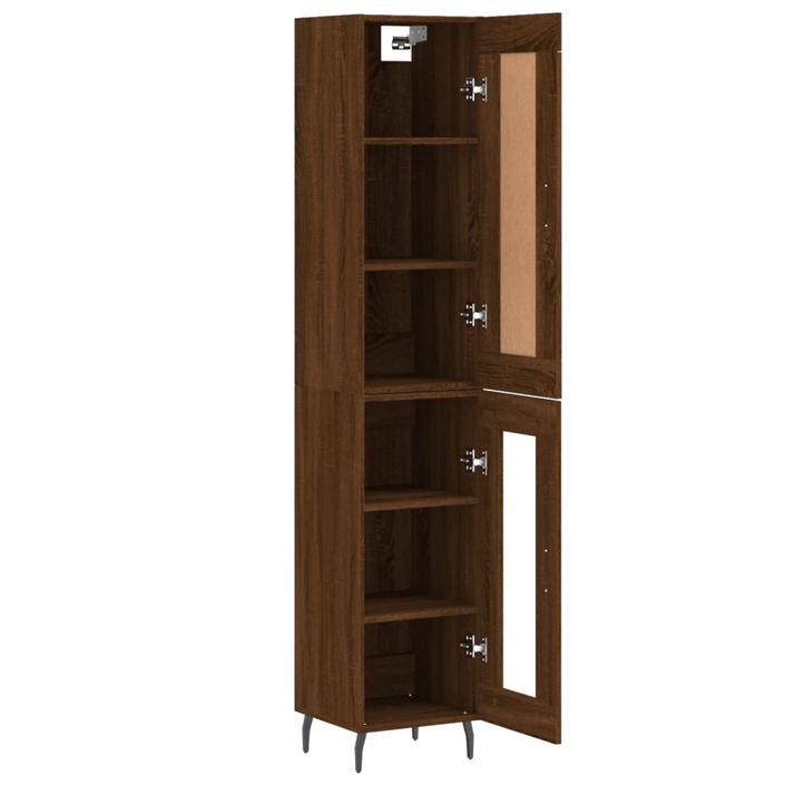 Buffet haut Chêne marron 34,5x34x180 cm Bois d'ingénierie - Photo n°4