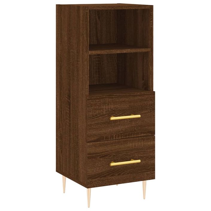 Buffet haut Chêne marron 34,5x34x180 cm Bois d'ingénierie - Photo n°5