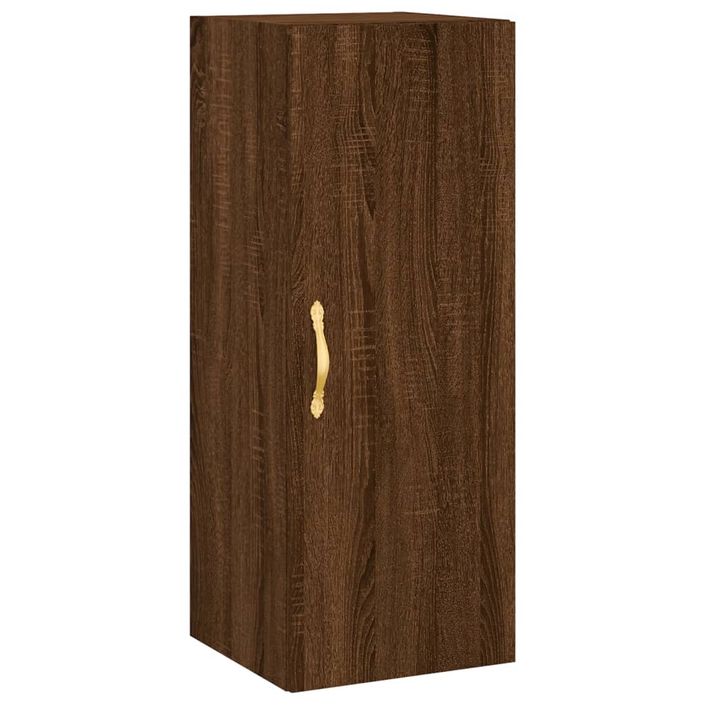 Buffet haut Chêne marron 34,5x34x180 cm Bois d'ingénierie - Photo n°5