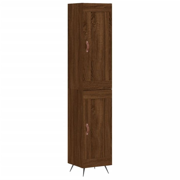 Buffet haut Chêne marron 34,5x34x180 cm Bois d'ingénierie - Photo n°1