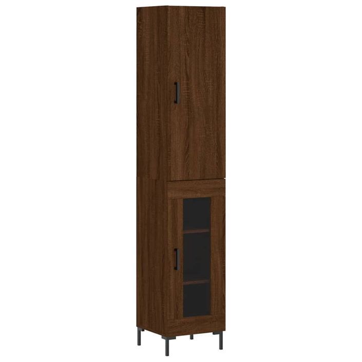 Buffet haut Chêne marron 34,5x34x180 cm Bois d'ingénierie - Photo n°1