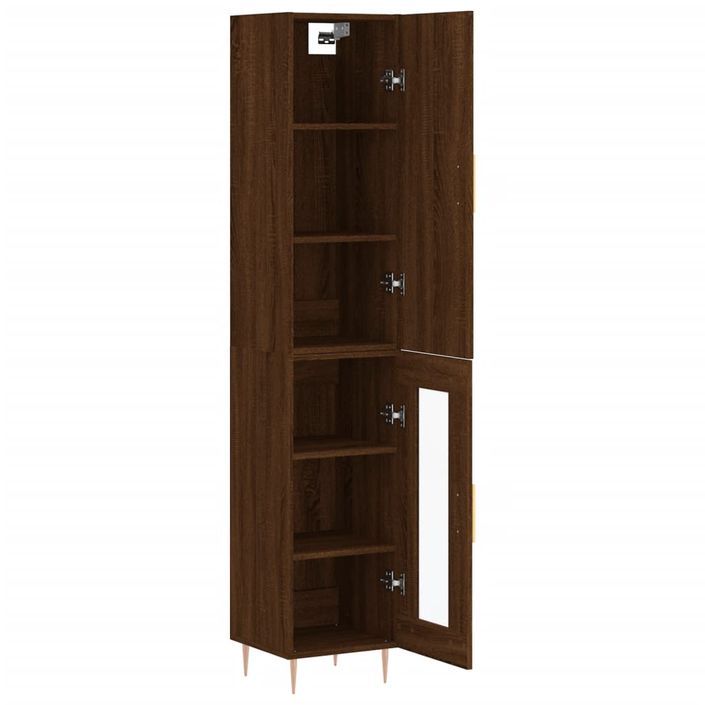 Buffet haut Chêne marron 34,5x34x180 cm Bois d'ingénierie - Photo n°4