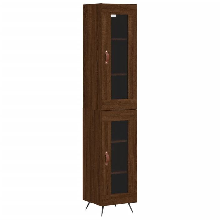 Buffet haut Chêne marron 34,5x34x180 cm Bois d'ingénierie - Photo n°1