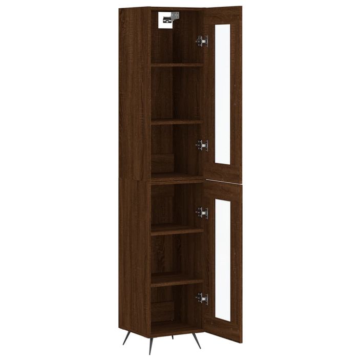 Buffet haut Chêne marron 34,5x34x180 cm Bois d'ingénierie - Photo n°4