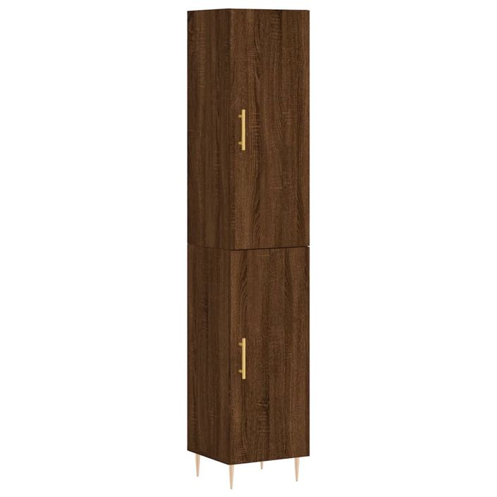 Buffet haut Chêne marron 34,5x34x180 cm Bois d'ingénierie - Photo n°1