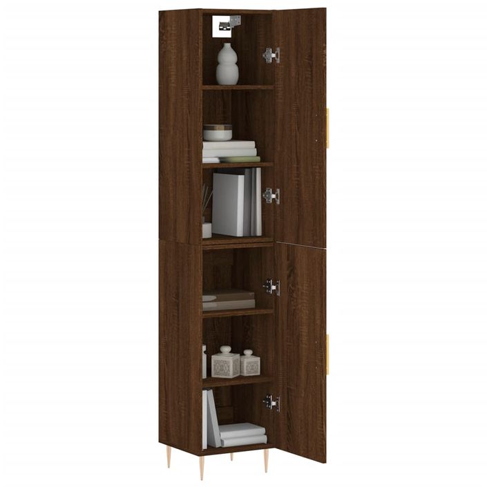 Buffet haut Chêne marron 34,5x34x180 cm Bois d'ingénierie - Photo n°3