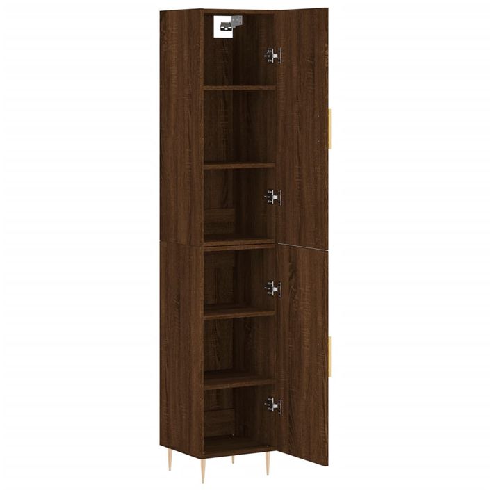 Buffet haut Chêne marron 34,5x34x180 cm Bois d'ingénierie - Photo n°4