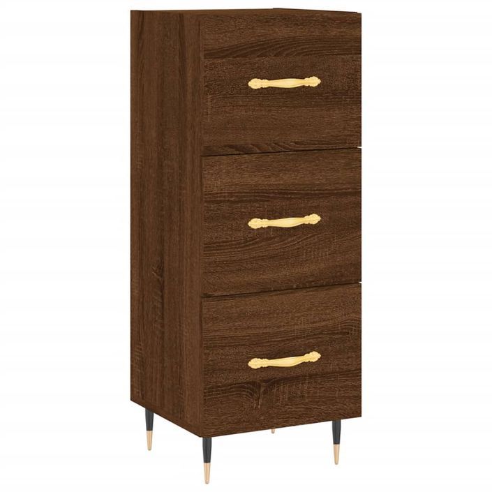 Buffet haut Chêne marron 34,5x34x180 cm Bois d'ingénierie - Photo n°5