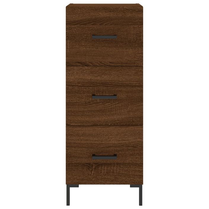 Buffet haut Chêne marron 34,5x34x180 cm Bois d'ingénierie - Photo n°6