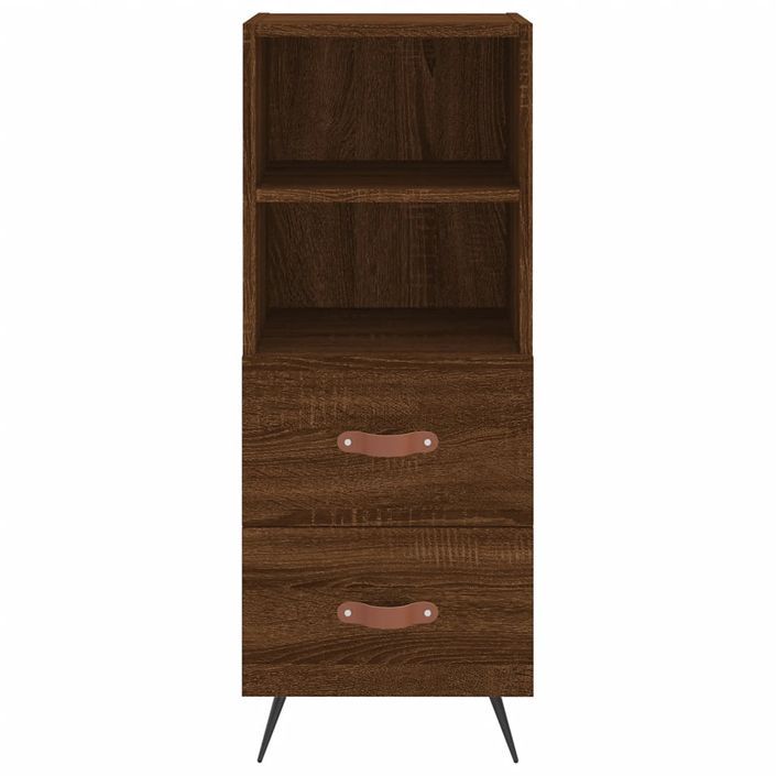 Buffet haut Chêne marron 34,5x34x180 cm Bois d'ingénierie - Photo n°6