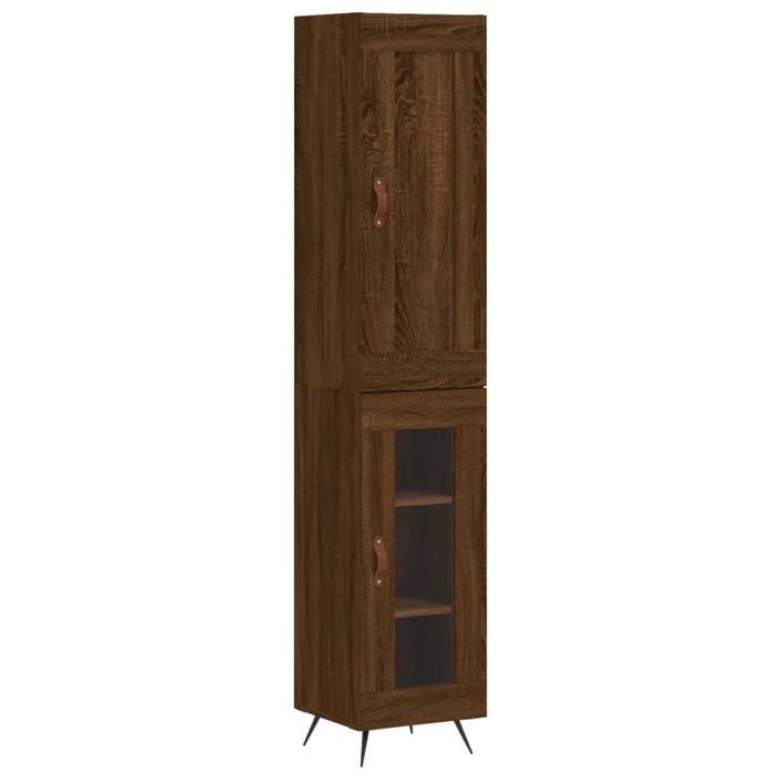 Buffet haut Chêne marron 34,5x34x180 cm Bois d'ingénierie - Photo n°1