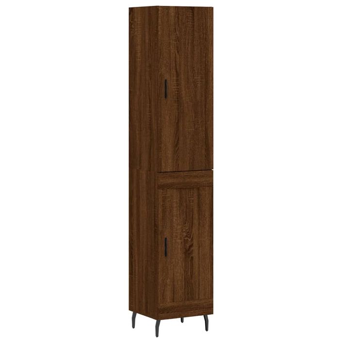 Buffet haut Chêne marron 34,5x34x180 cm Bois d'ingénierie - Photo n°1