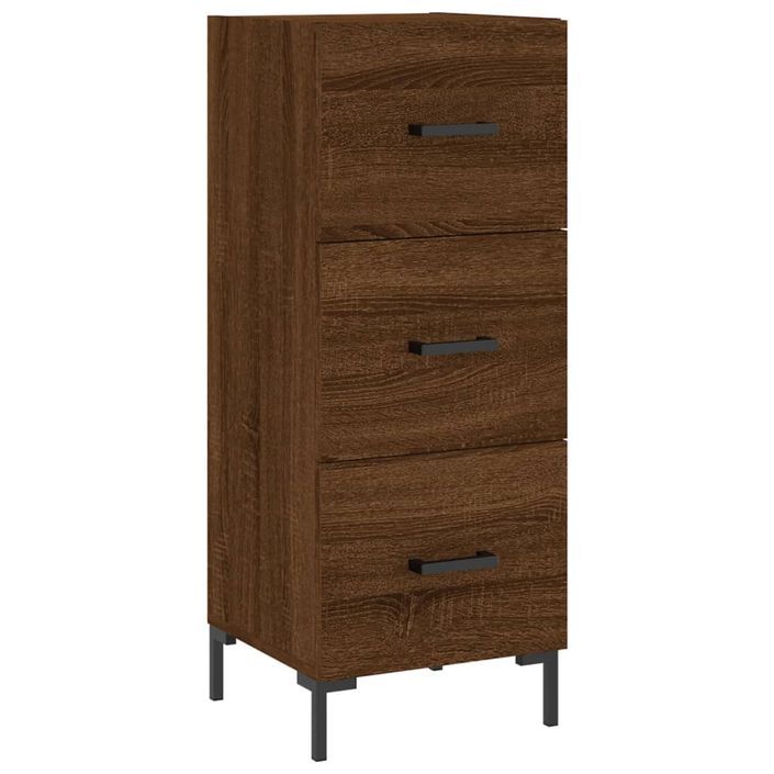 Buffet haut Chêne marron 34,5x34x180 cm Bois d'ingénierie - Photo n°5