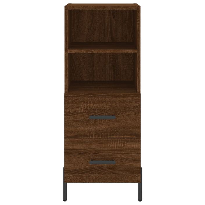 Buffet haut Chêne marron 34,5x34x180 cm Bois d'ingénierie - Photo n°6