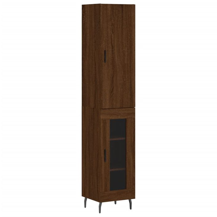 Buffet haut Chêne marron 34,5x34x180 cm Bois d'ingénierie - Photo n°1