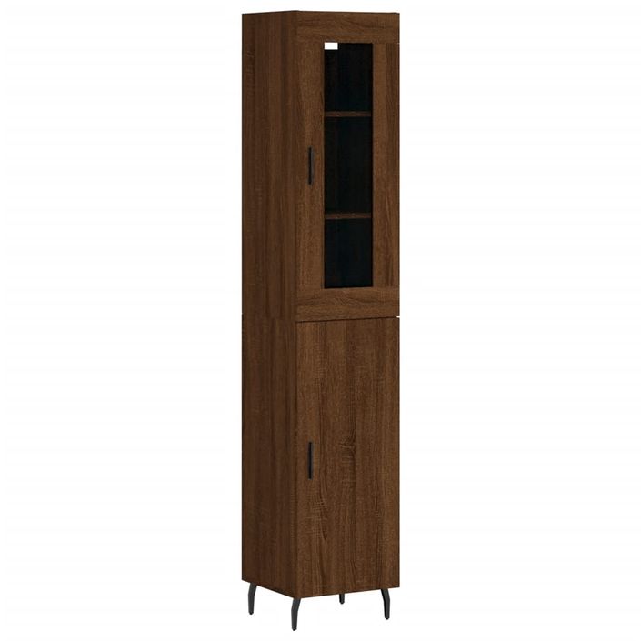 Buffet haut Chêne marron 34,5x34x180 cm Bois d'ingénierie - Photo n°1