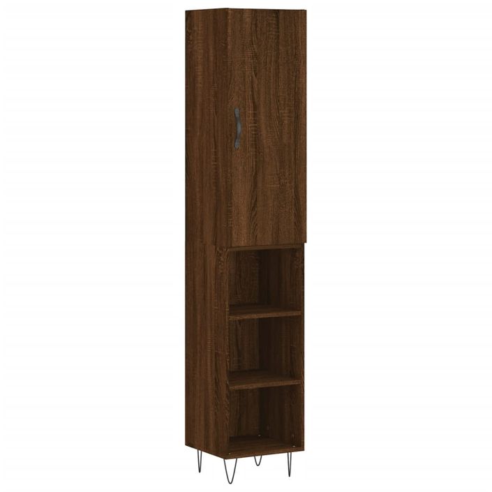 Buffet haut Chêne marron 34,5x34x180 cm Bois d'ingénierie - Photo n°1