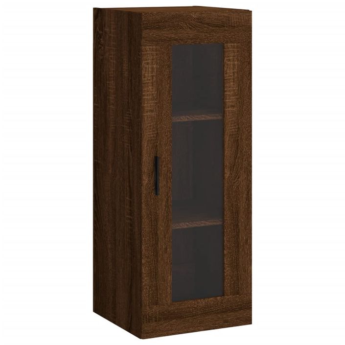 Buffet haut Chêne marron 34,5x34x180 cm Bois d'ingénierie - Photo n°7