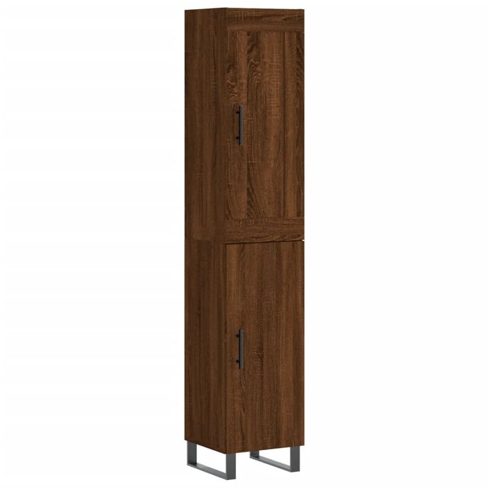 Buffet haut Chêne marron 34,5x34x180 cm Bois d'ingénierie - Photo n°1