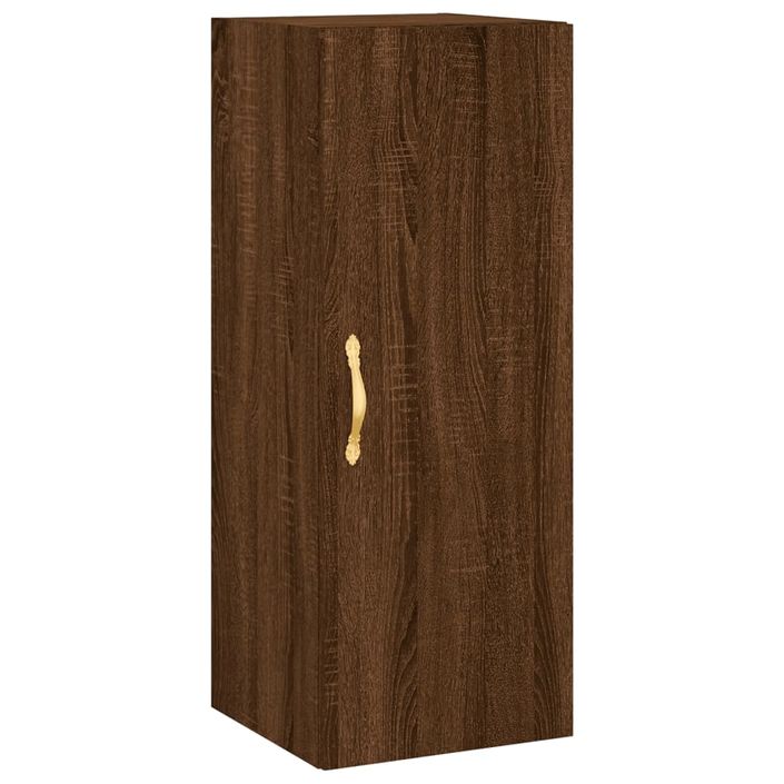 Buffet haut Chêne marron 34,5x34x180 cm Bois d'ingénierie - Photo n°7