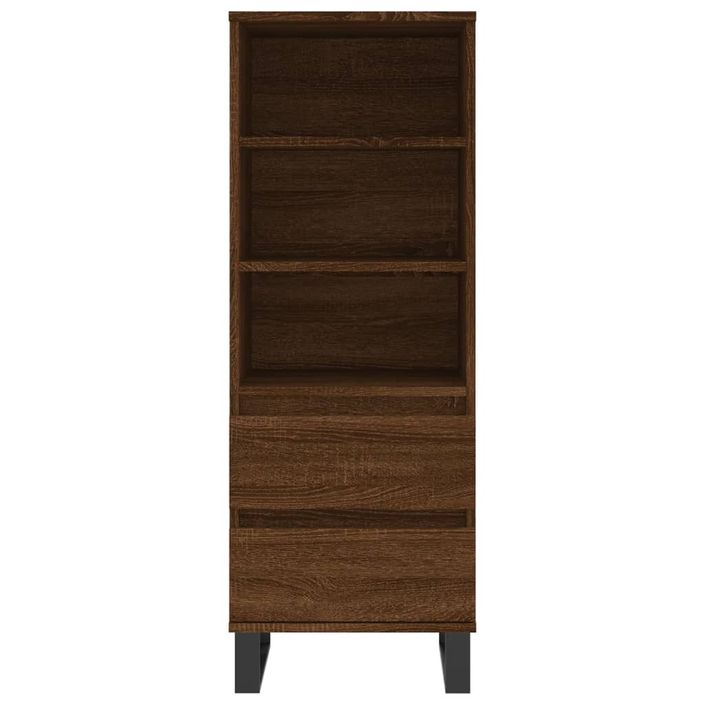 Buffet haut Chêne marron 40x36x110 cm Bois d'ingénierie - Photo n°5