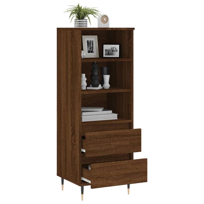 Buffet haut Chêne marron 40x36x110 cm Bois d'ingénierie - Photo n°4