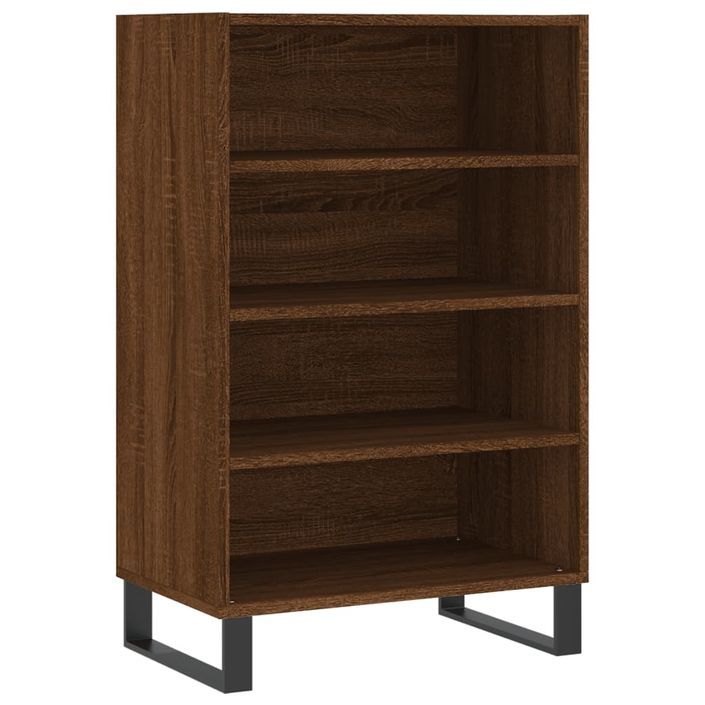 Buffet haut chêne marron 57x35x90 cm bois d'ingénierie - Photo n°1