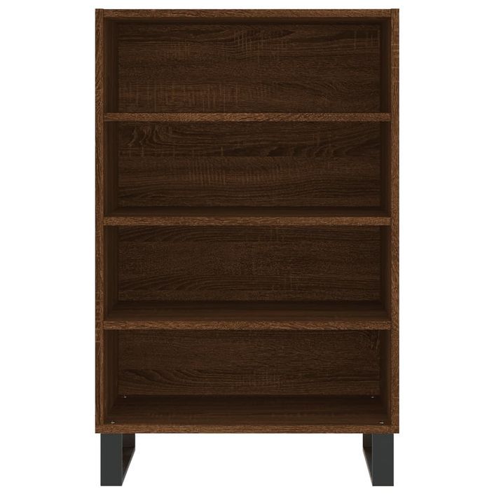 Buffet haut chêne marron 57x35x90 cm bois d'ingénierie - Photo n°4