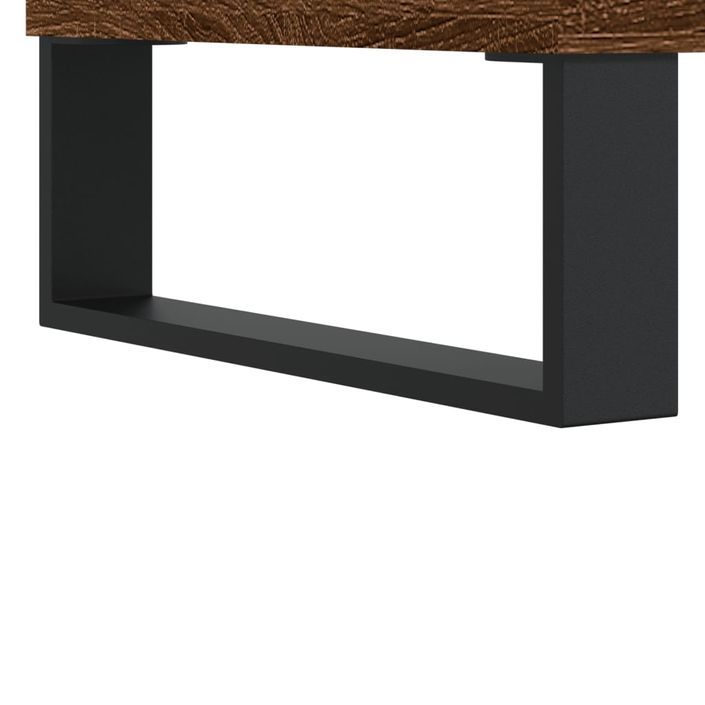 Buffet haut chêne marron 57x35x90 cm bois d'ingénierie - Photo n°7