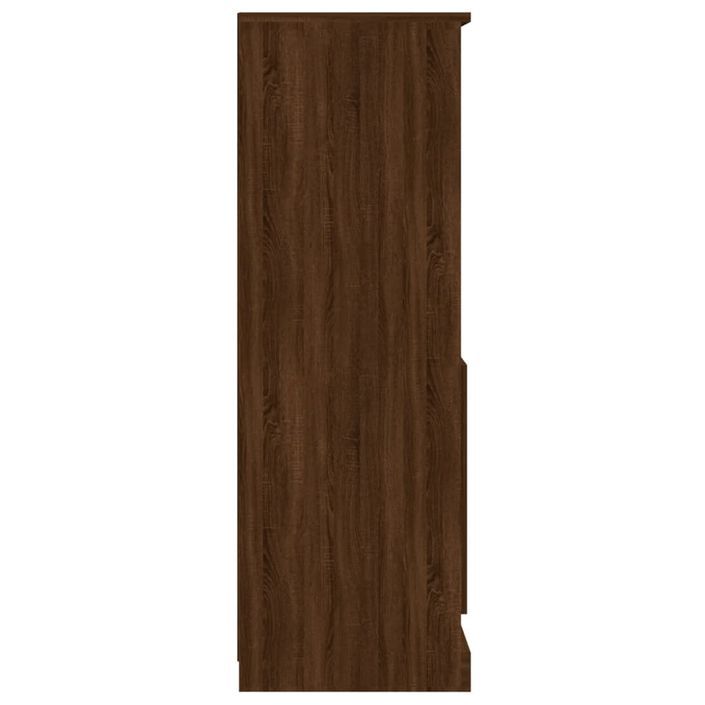 Buffet haut chêne marron 60x35,5x103,5 cm bois d'ingénierie - Photo n°7