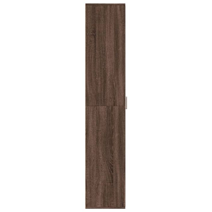 Buffet haut chêne marron 60x35x180 cm bois d'ingénierie - Photo n°4