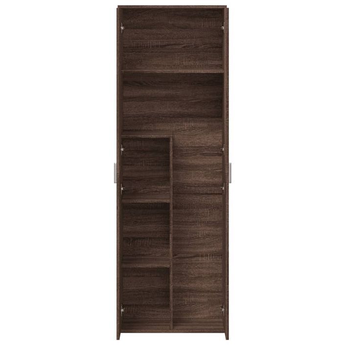 Buffet haut chêne marron 60x35x180 cm bois d'ingénierie - Photo n°7