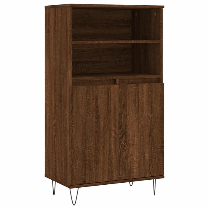 Buffet haut Chêne marron 60x36x110 cm Bois d'ingénierie - Photo n°1