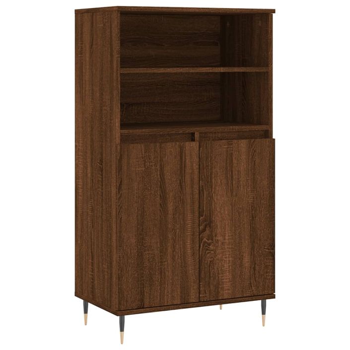 Buffet haut Chêne marron 60x36x110 cm Bois d'ingénierie - Photo n°1