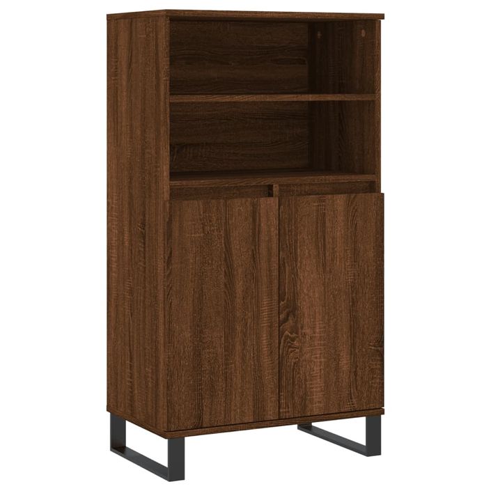 Buffet haut Chêne marron 60x36x110 cm Bois d'ingénierie - Photo n°1