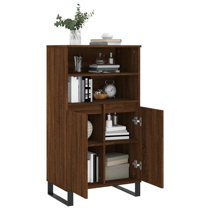 Buffet haut Chêne marron 60x36x110 cm Bois d'ingénierie - Photo n°4