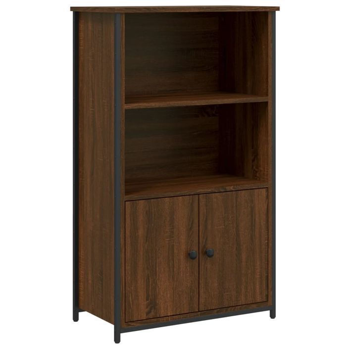 Buffet haut chêne marron 62x32x103,5 cm bois d'ingénierie - Photo n°1