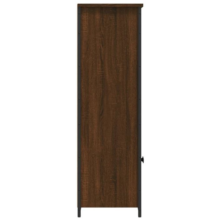 Buffet haut chêne marron 62x32x103,5 cm bois d'ingénierie - Photo n°6