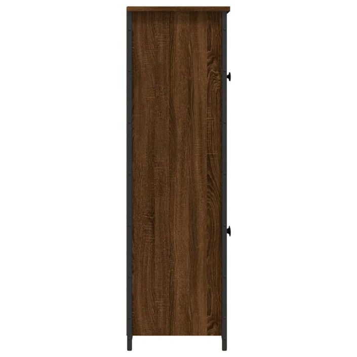 Buffet haut chêne marron 62x32x106,5 cm bois d'ingénierie - Photo n°6