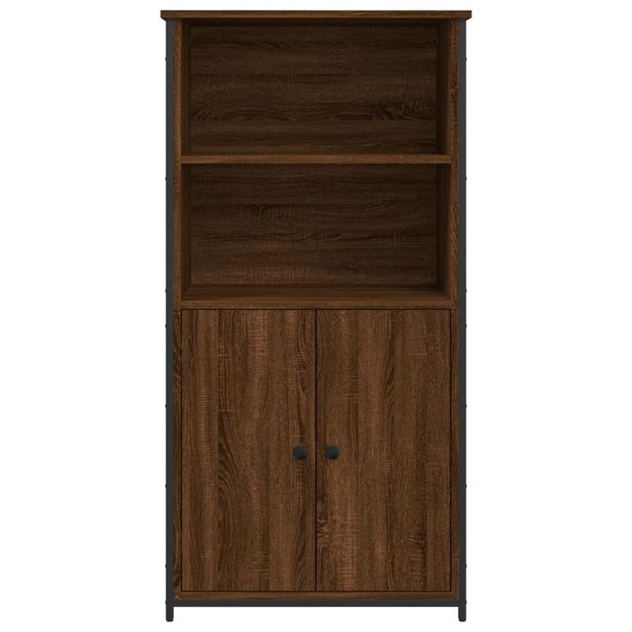 Buffet haut chêne marron 62x36x121,5 cm bois d'ingénierie - Photo n°5