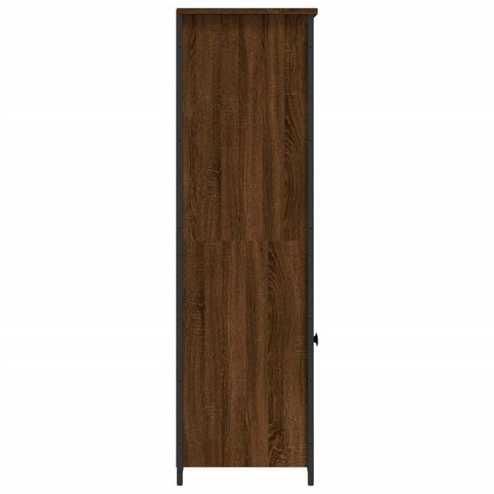 Buffet haut chêne marron 62x36x121,5 cm bois d'ingénierie - Photo n°6