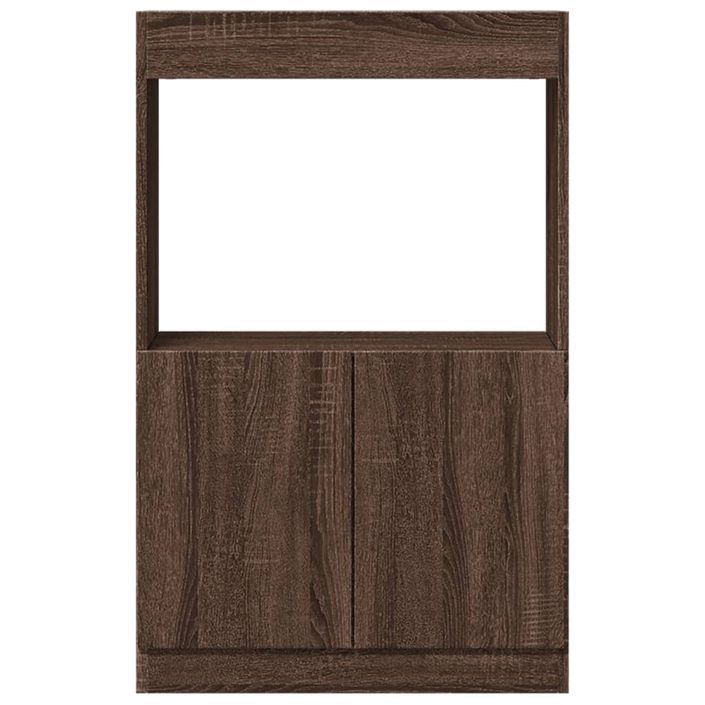 Buffet haut chêne marron 63x33x100 cm bois d'ingénierie - Photo n°5